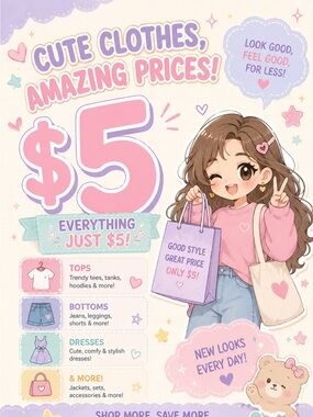 👕 EVERYTHING $5! 👖 HUGE CLOTHING SALE ✨ Women's ✨